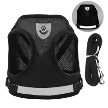 Harnais en maille pour animaux de compagnie avec laisse – Confortable et réglable pour chiens et chats